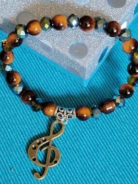Eye Catching Dark Brown, Rust, Gold, Silver and Blue Wrist Wraps